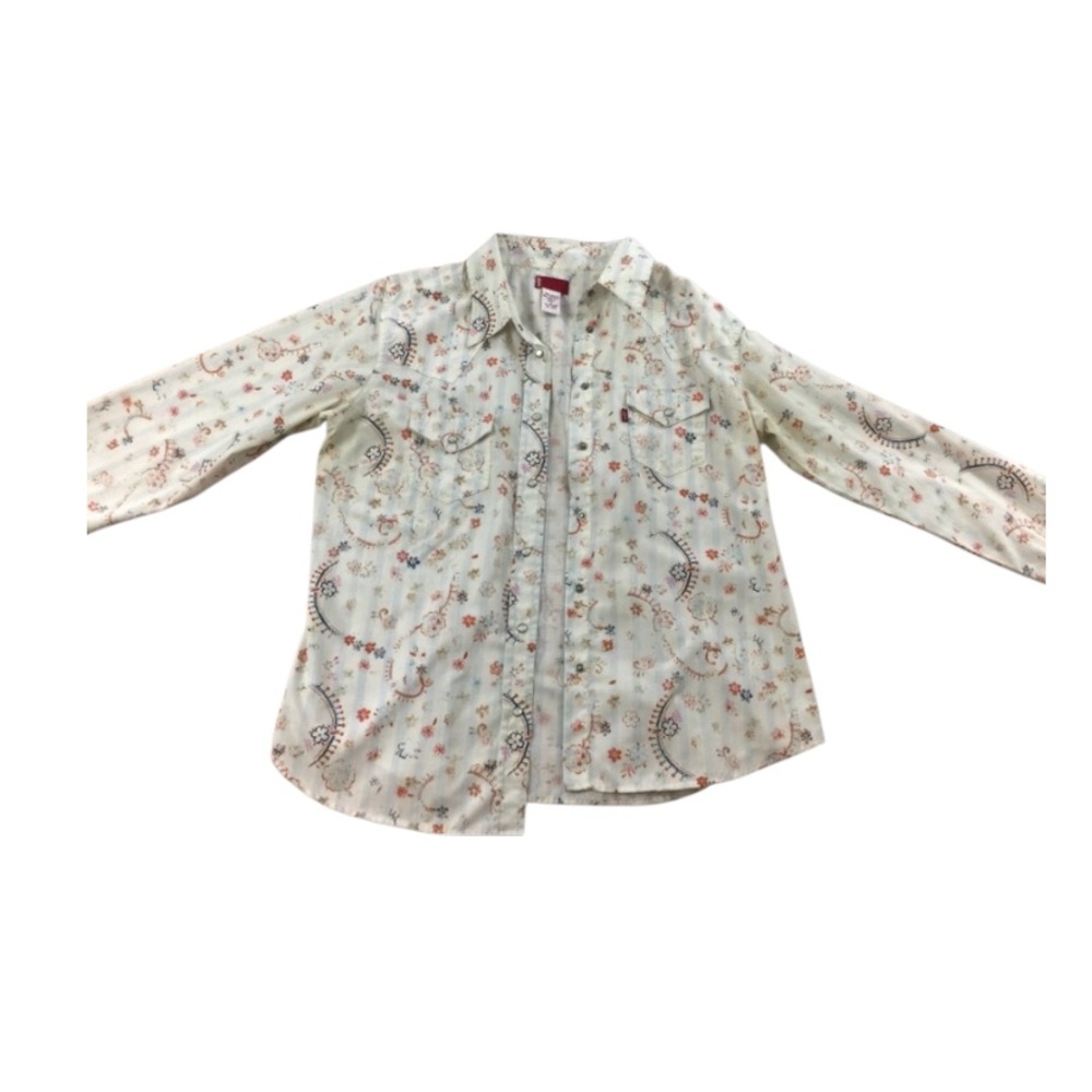 Levi Vintage Style Floral Women’s Long Sleeve Button Down Fall Blouse Top